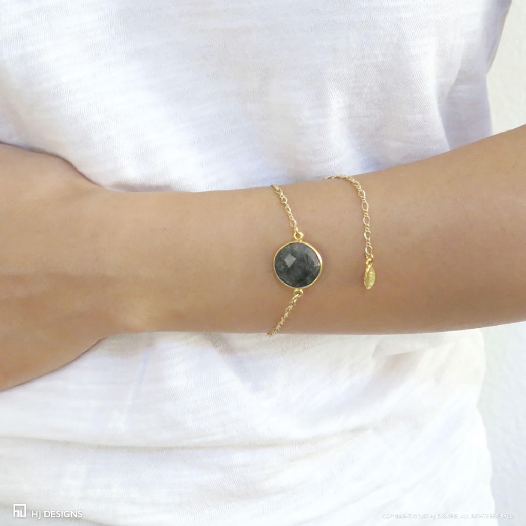 Unique Dainty Real Rutilated Quartz Bracelet